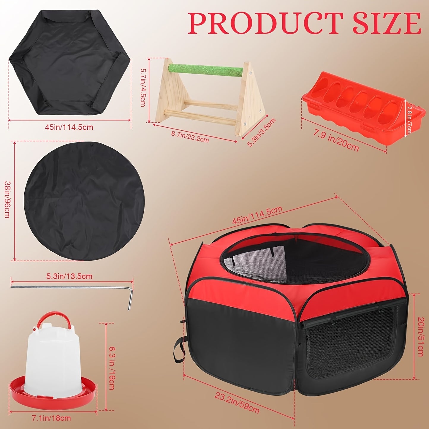 Chicken Brood Box Kit with Feeder, Drinker and Nesting Mat