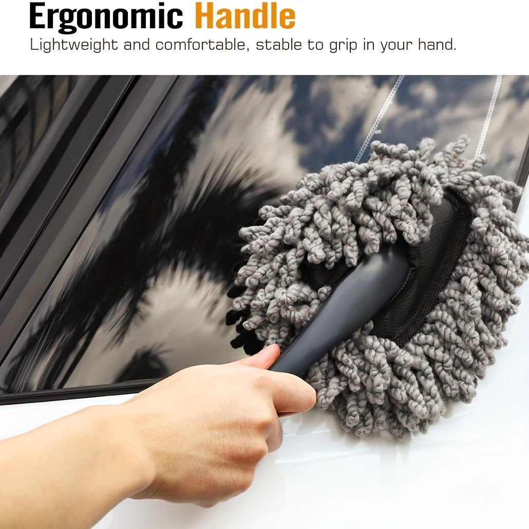 48 Inch Long Handle Car Wash Brush Kit with Microfiber Mop Heads