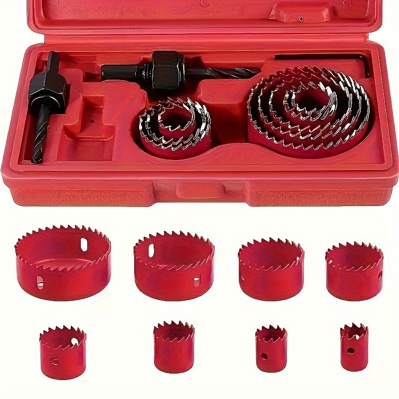 11 Piece Carbon Steel Woodworking Hole Saw Drill Bit Set