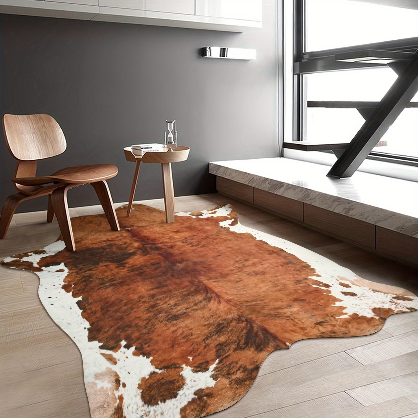 Imitation Cowhide Animal Print Mat for Bedroom and Office Decor