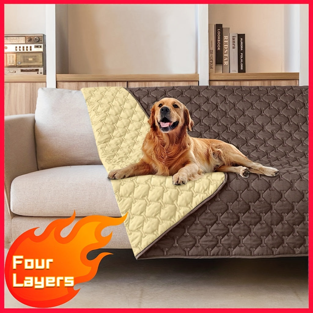 Extra Large Reversible High Quality Dog Blanket Double Sided Pet Bed Cover with Bone Pattern Machine Washable Sofa Protector for Medium Large Small Dogs and Cats Indoor Outdoor Use