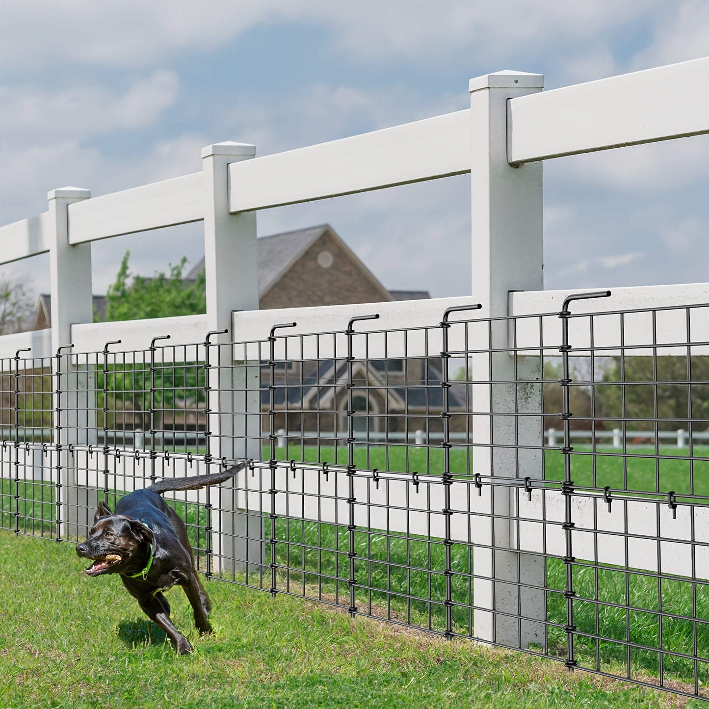 16 Pack Decorative Garden Fence Panels Black Rustproof Metal