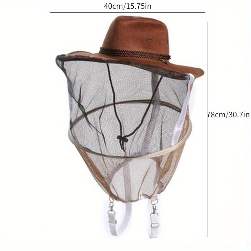 Beekeeper Protective Hat with Detachable Mesh Veil and Brim