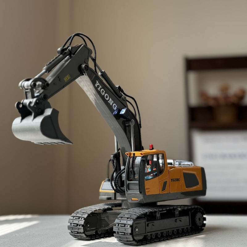 YIGONG 9-Channel Remote Control Excavator Toy with Lights and Sounds