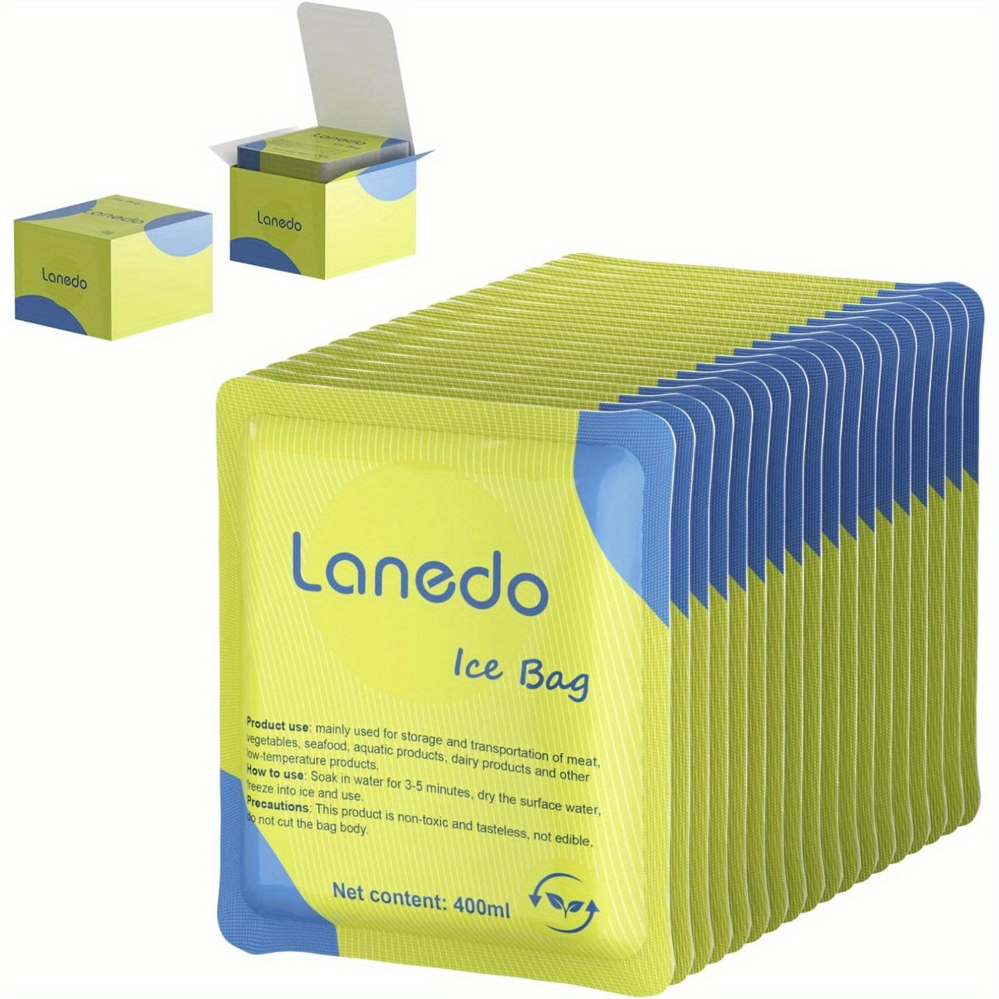 100pcs Lanedo Ice Pack for Food Freshness and Beverage Cooling