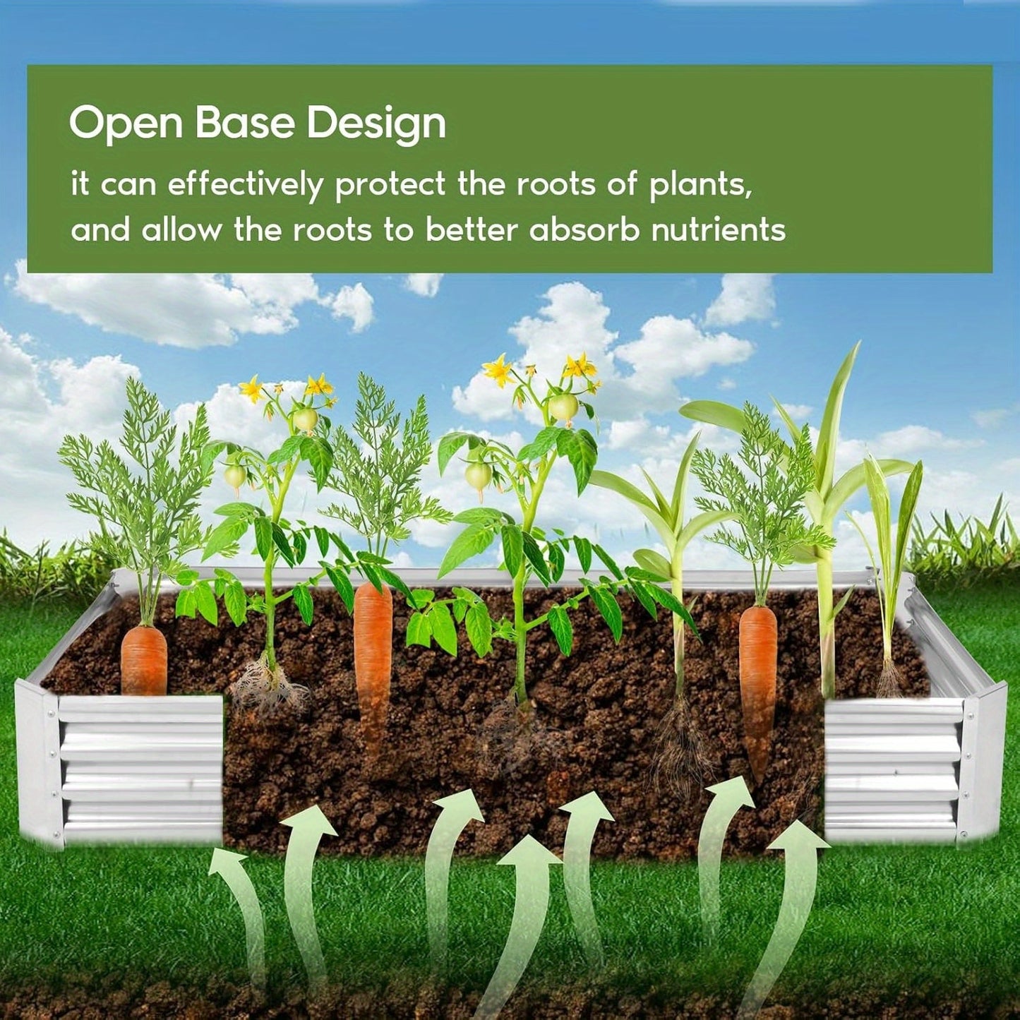 6x3x1FT Galvanized Raised Garden Bed with greenhouse