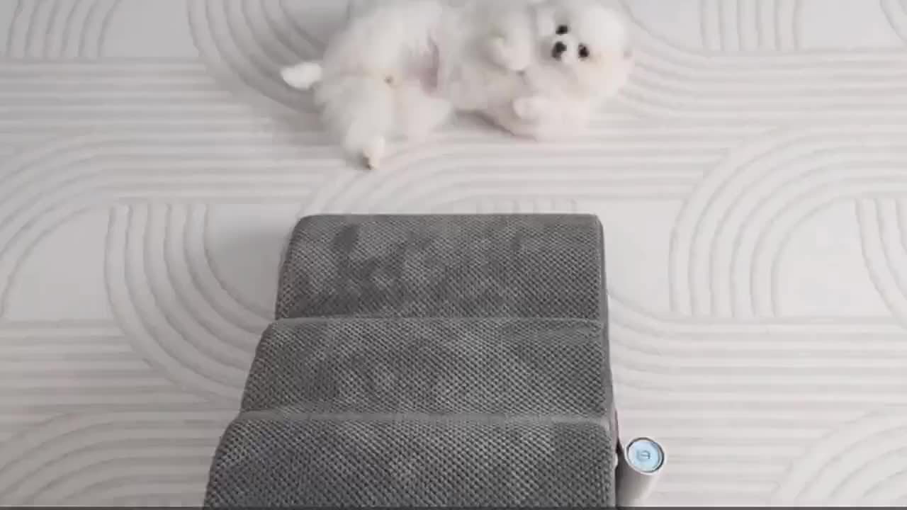 Curved 4-Step Dog Stairs Ramp for High Beds with Non-Slip Steps