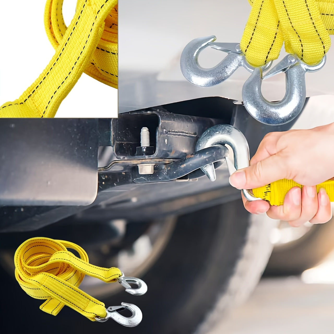 Heavy Trailer Winch Strap 20 Foot 2 Inch Load Capacity Yellow