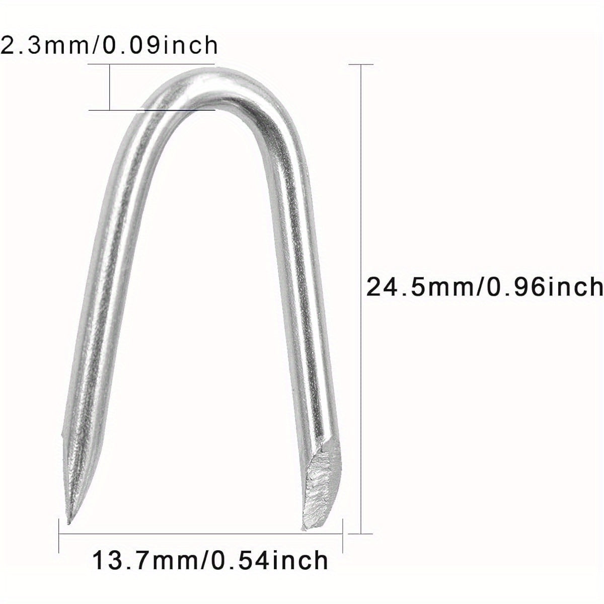 Omotool Steel Wire Fencing Staples 200 Pieces Galvanized U Shaped Fasteners Nails for Wire Mesh and Woven Fencing