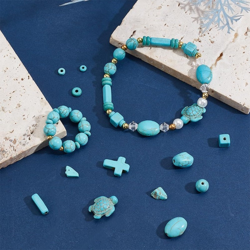 Turquoise Beads and Sea Turtle Discs for Jewelry Making Crafts