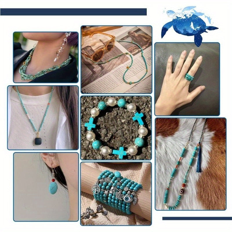 Turquoise Beads and Sea Turtle Discs for Jewelry Making Crafts