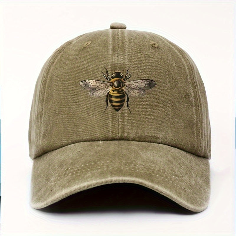 Women's Adjustable Baseball Cap with Bee Graphic Print