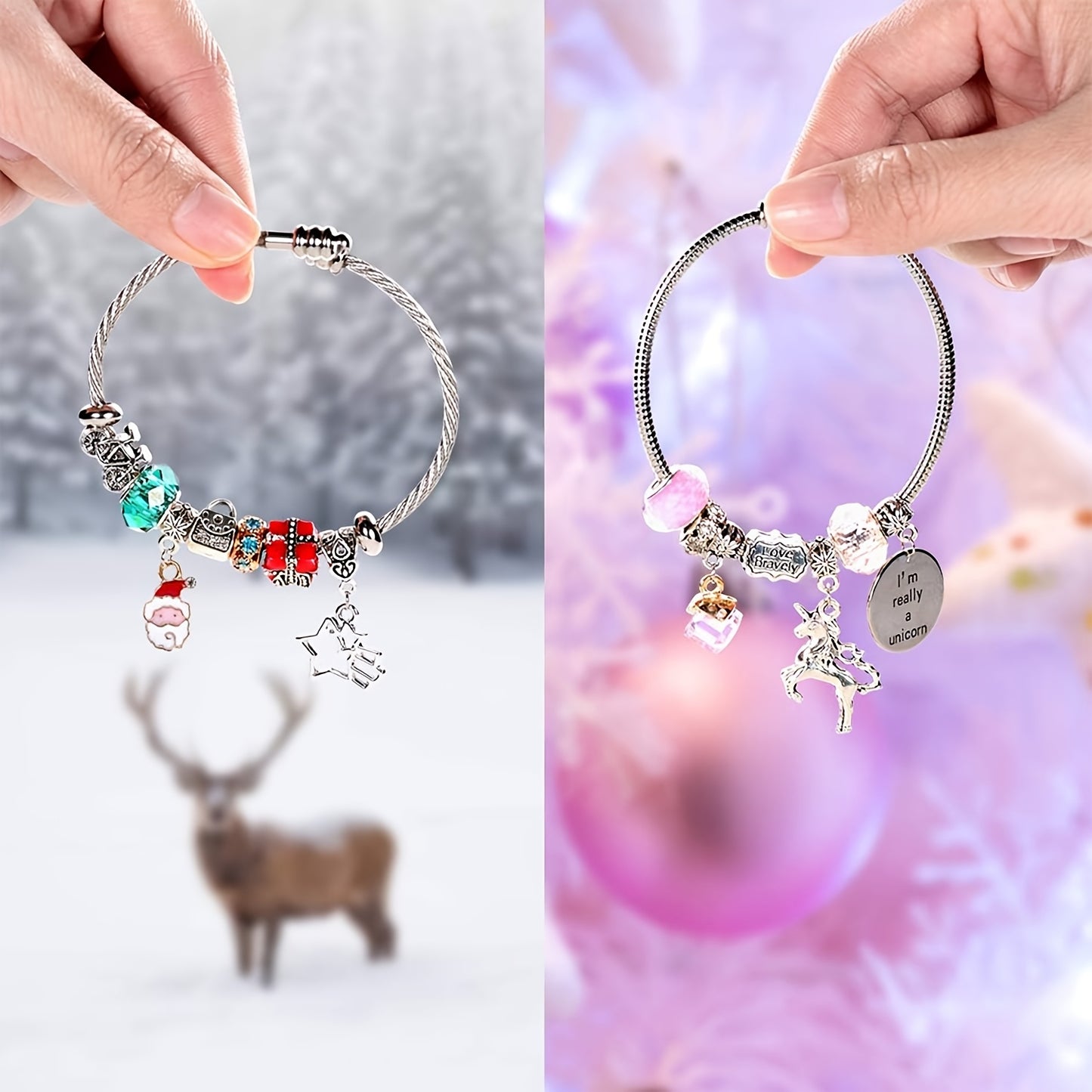 60pcs Unicorn Charm Bracelet Making Kit for Creative Fun