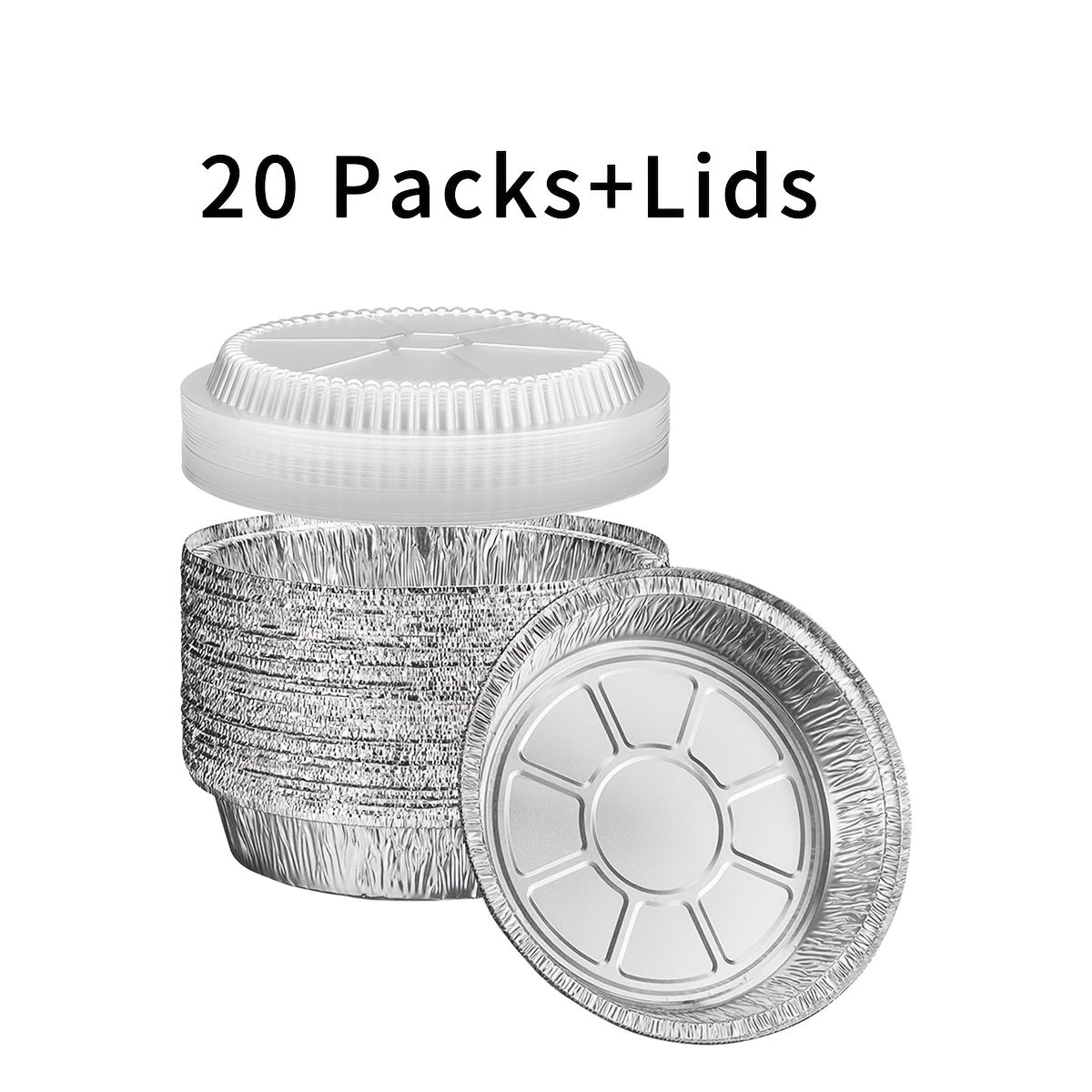 40 Pack Round Aluminum Foil Pans with Clear Lids for Baking