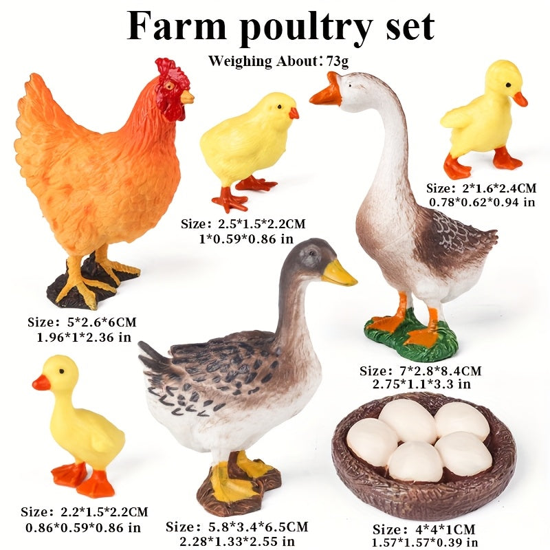 Farm Life Figurine Set with Chickens Ducks and Geese Decor