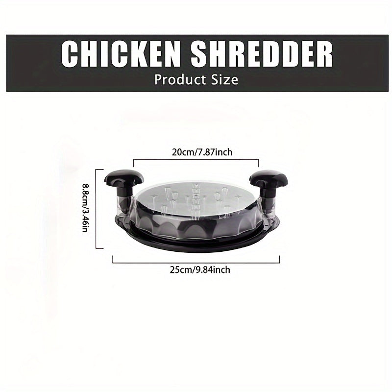 Ergonomic Meat Shredder Tool with Non-Slip Base and Cover