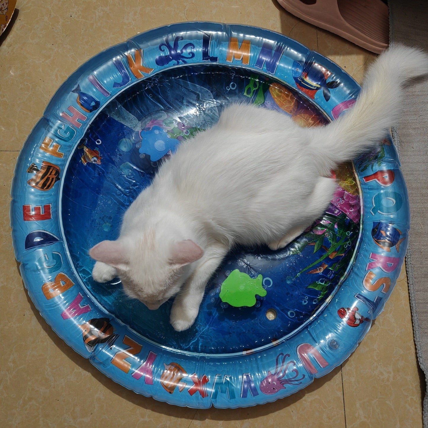 Cartoon Pattern Round Water-Resistant Pet Cooling Mat 25.59 Inch