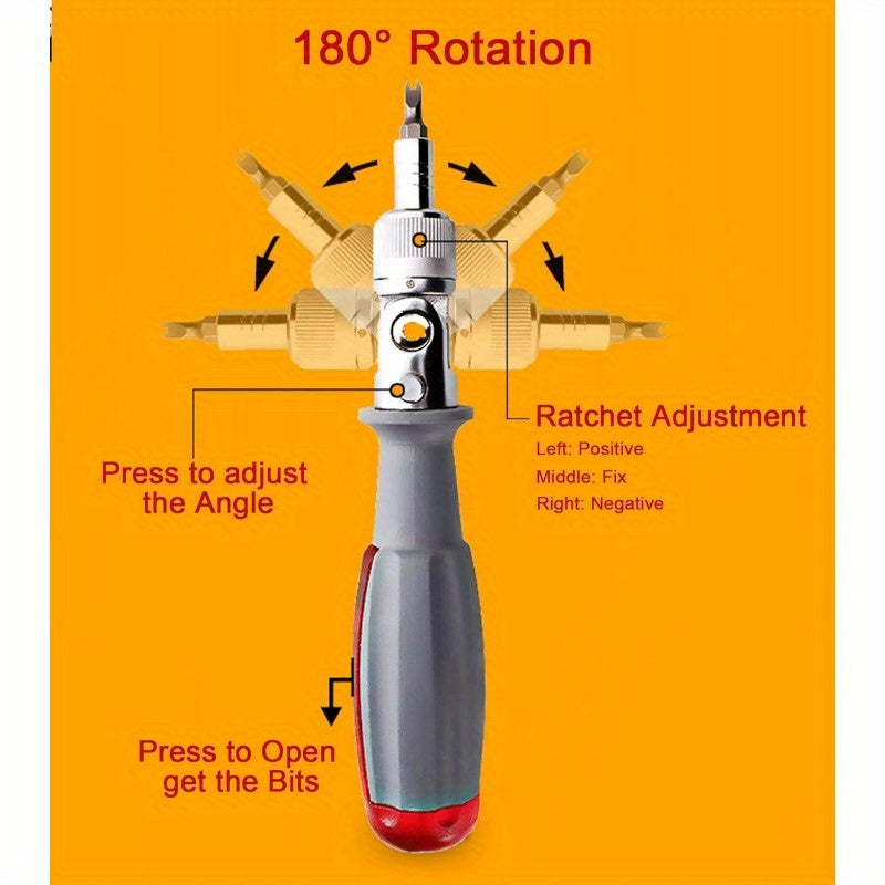 10 In 1 Ratchet Screwdriver Set with Magnetic Bits and Tools