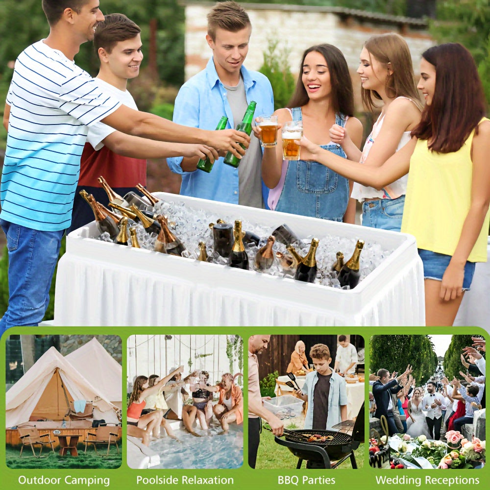 4 Foot Portable Folding Ice Cooler Table for Outdoor Events