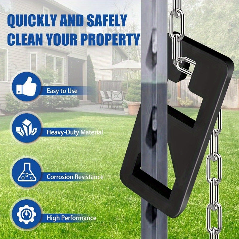 Heavy Duty T Post Puller for Tractors Adjustable Chain and S Hook System Ergonomic Handle for Effortless T Post Removal Farm Garden Fencing Accessories Black Agricultural Support Sturdy Construction