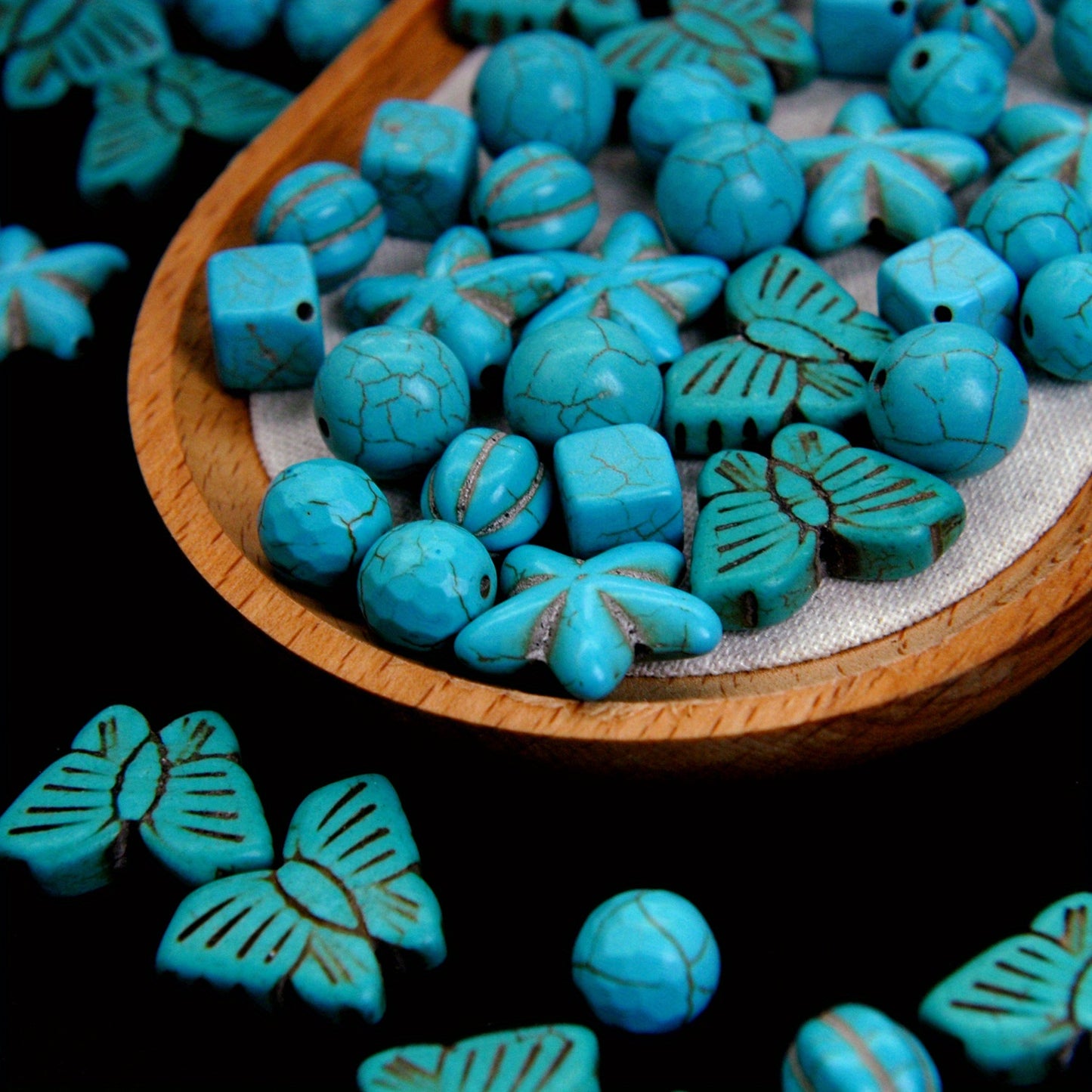 Bulk Blue Synthetic Turquoise Cross Beads for Jewelry Making