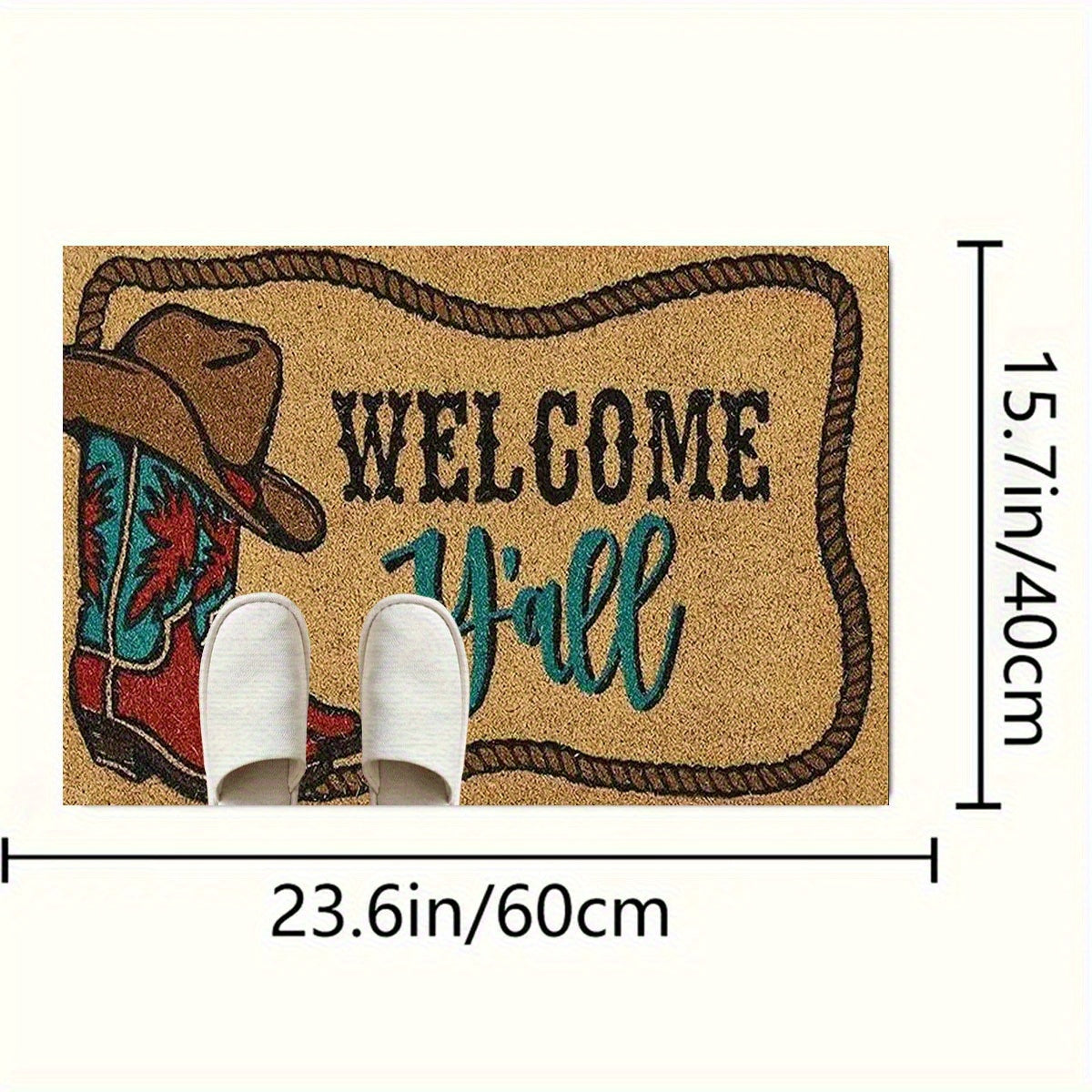 Welcome to Cowboy Boots Non-Slip Flannel Floor Mat