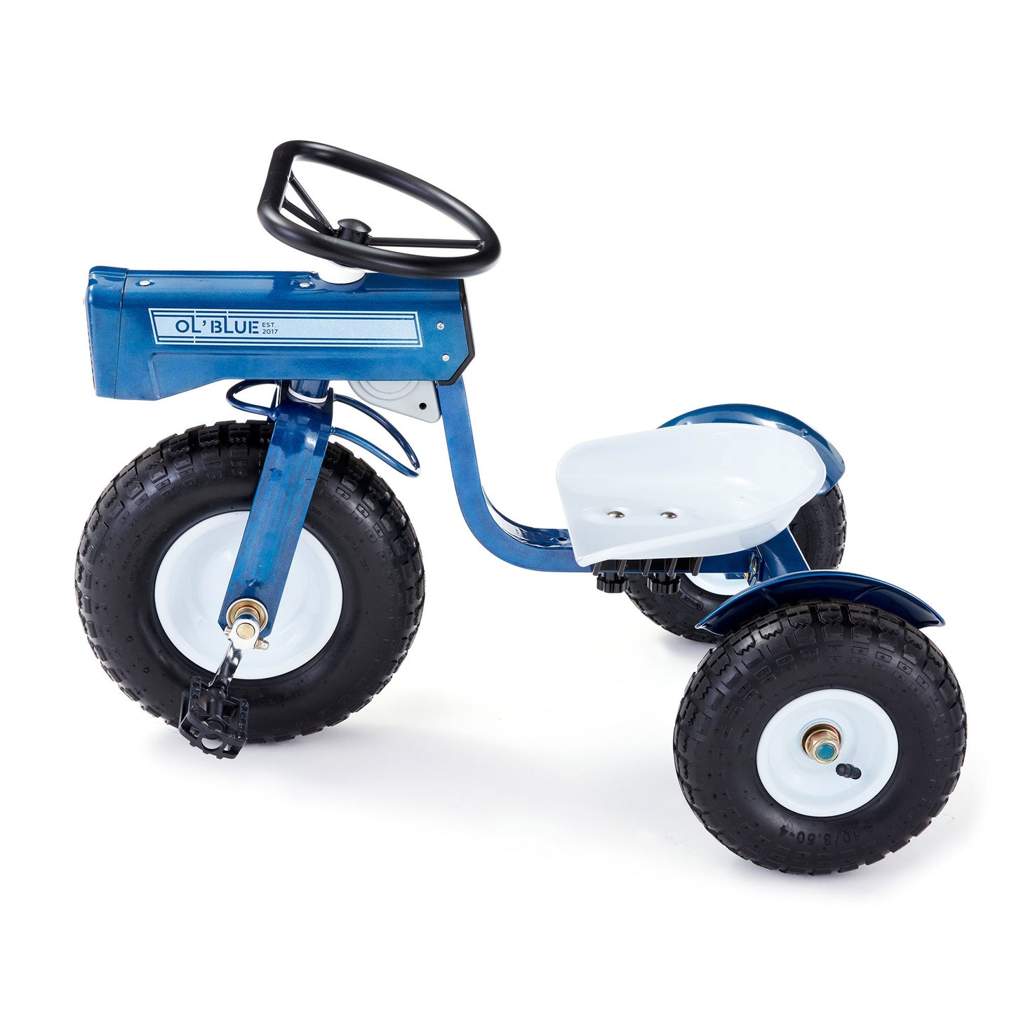 Tricam Kids 22 Inch Blue Steel Ride On Tractor Tricycle