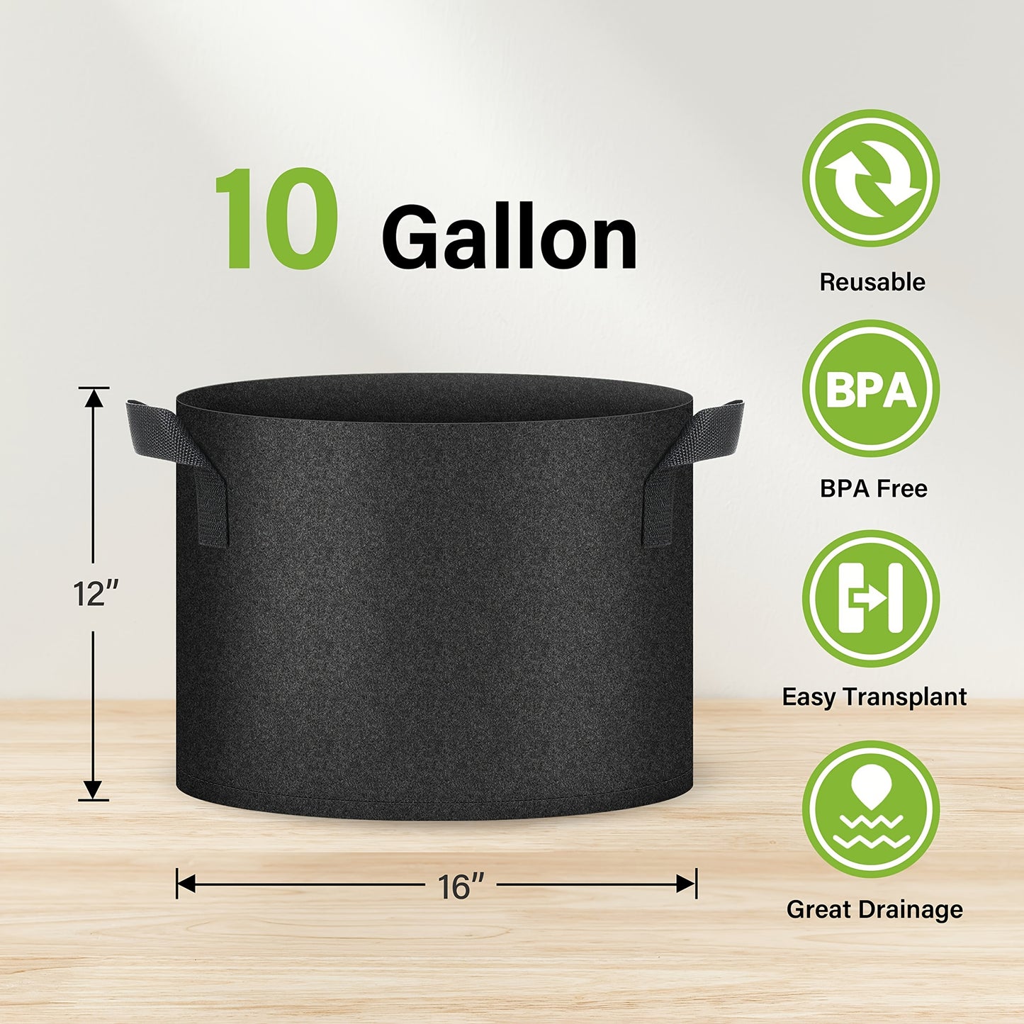 Fluffy Dream 20-Pack Heavy Duty 5 Gallon Plant Grow Bags