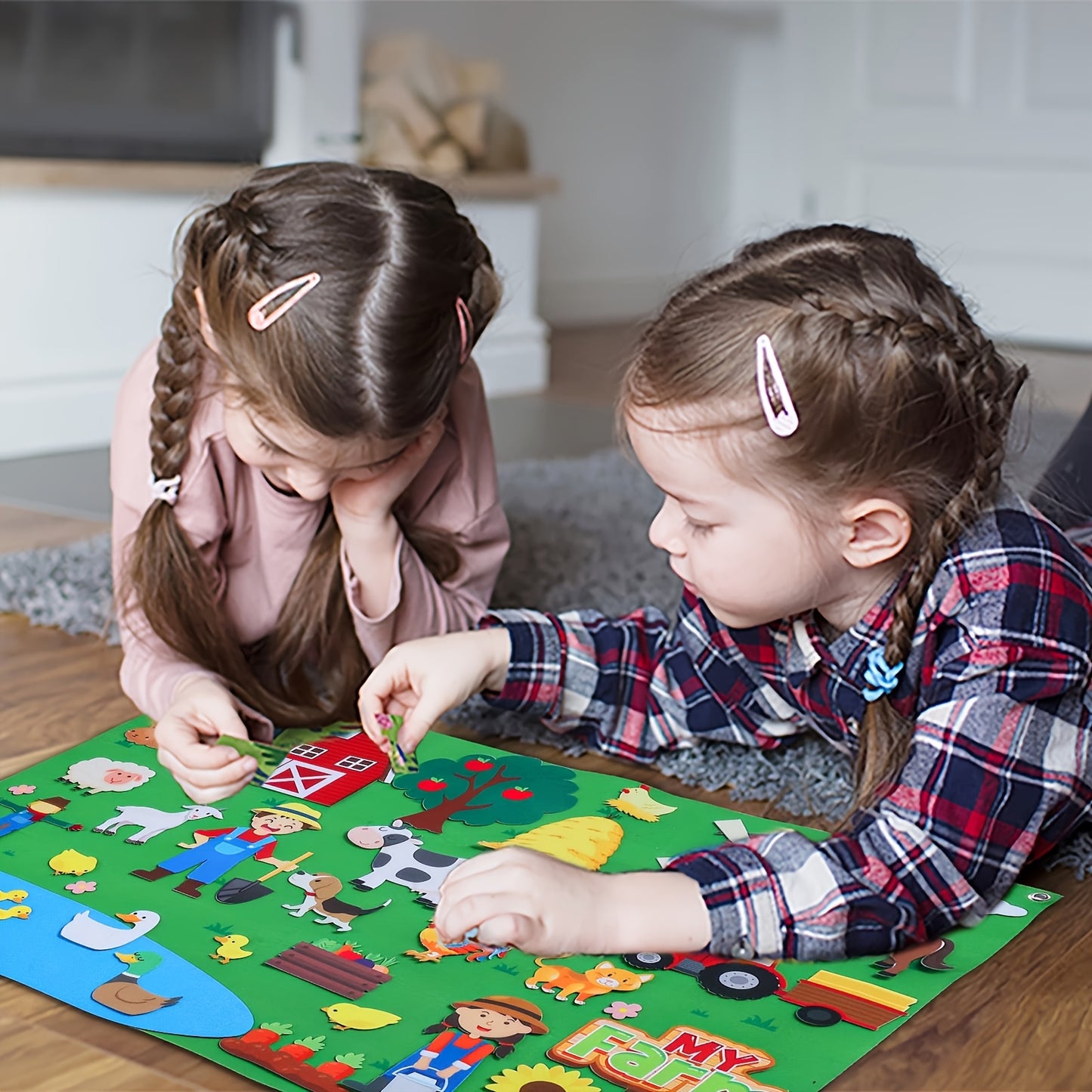 Farm Animals Felt Story Board Set for Toddler Learning Fun