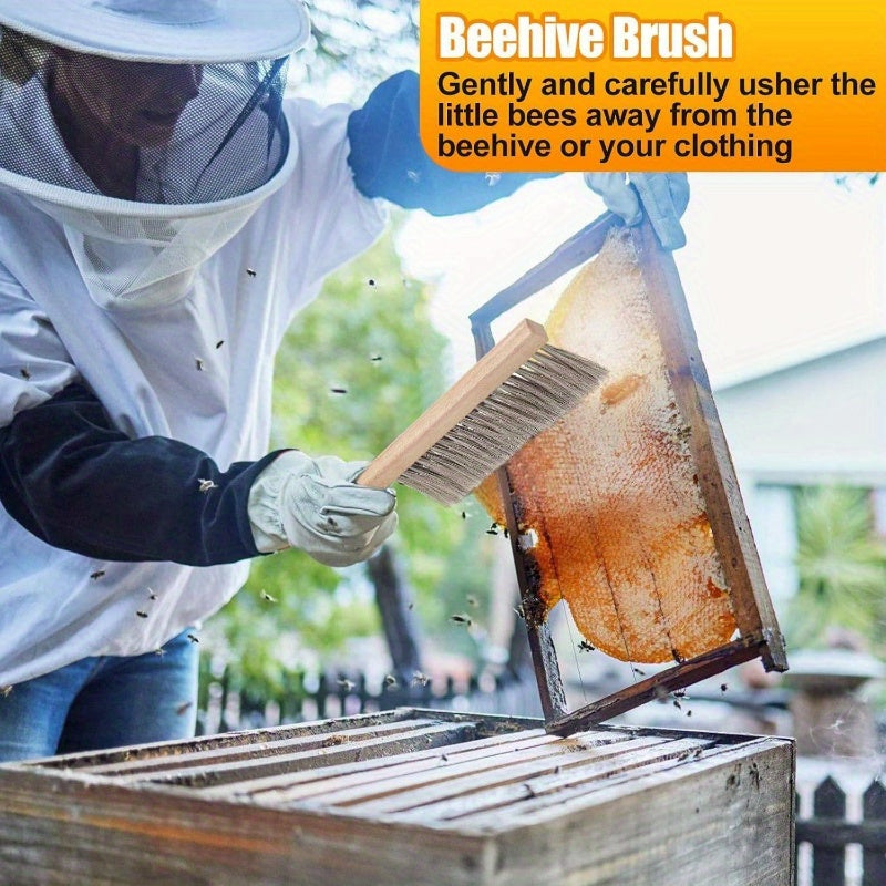 Natural Horsehair Beekeeping Brush with Wooden Handle Supplies