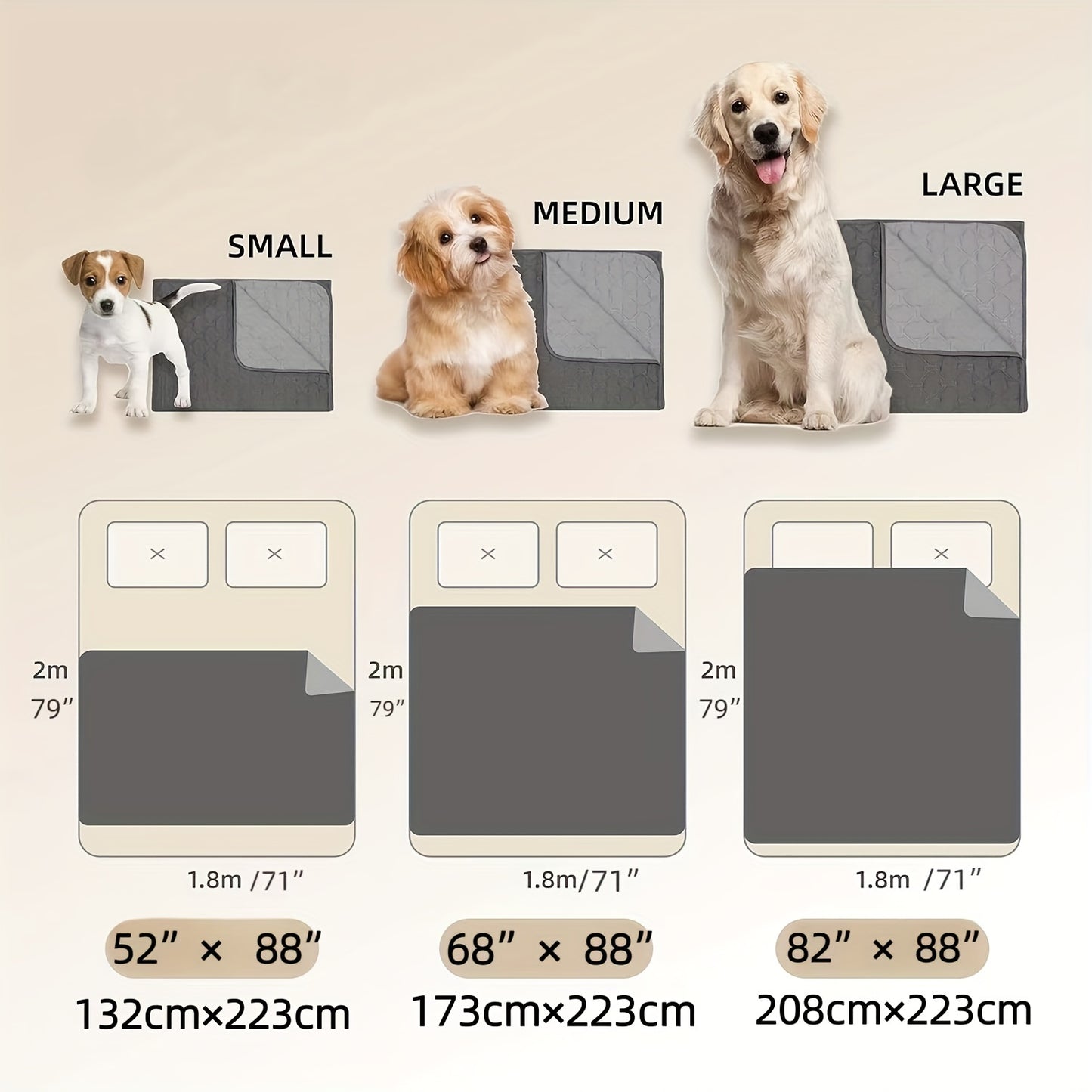 Extra Large Reversible High Quality Dog Blanket Double Sided Pet Bed Cover with Bone Pattern Machine Washable Sofa Protector for Medium Large Small Dogs and Cats Indoor Outdoor Use