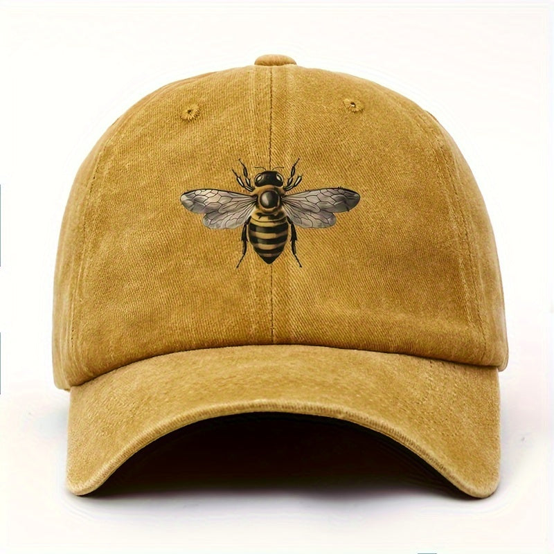 Women's Adjustable Baseball Cap with Bee Graphic Print