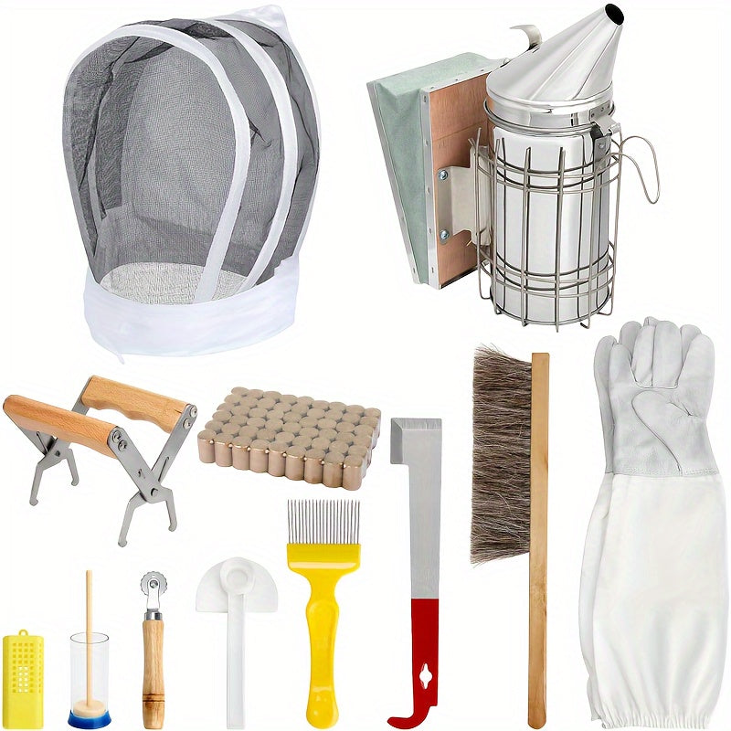 12PCS Beekeeping Supplies Starter Kit with Gloves and Tools