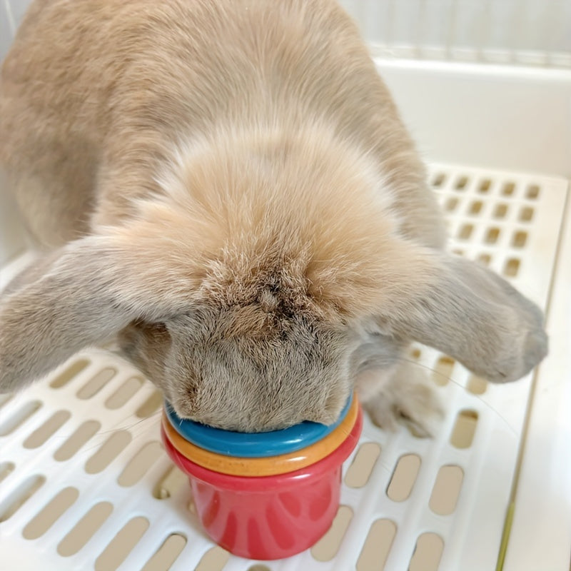 Colorful Stackable Bunny Cups for Interactive Pet Fun