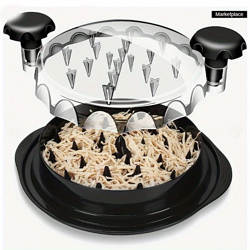 Ergonomic Meat Shredder Tool with Non-Slip Base and Cover