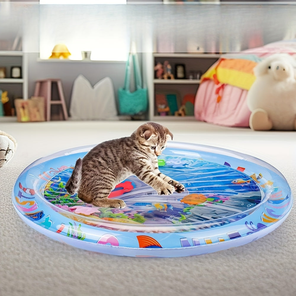 Cartoon Pattern Round Water-Resistant Pet Cooling Mat 25.59 Inch