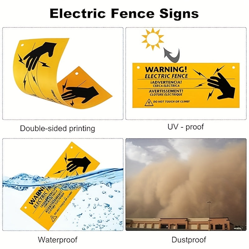 8pcs Electric Fence Warning Signs