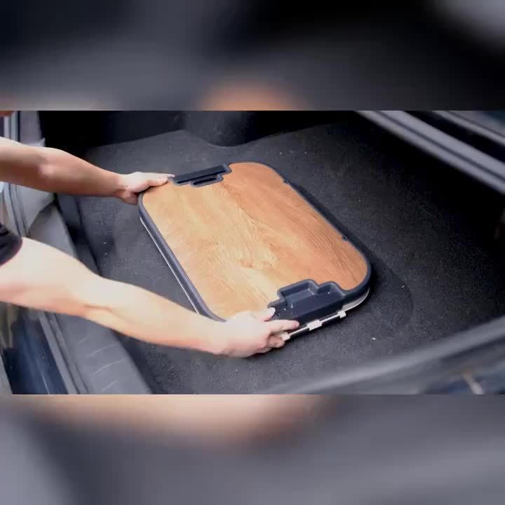 Outdoor Folding Storage Box with Thick Wooden Lid for Camping