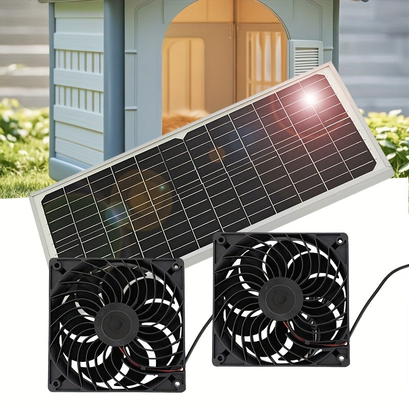 Solar Dual Fan Ventilation System for Chicken Coops and Pets