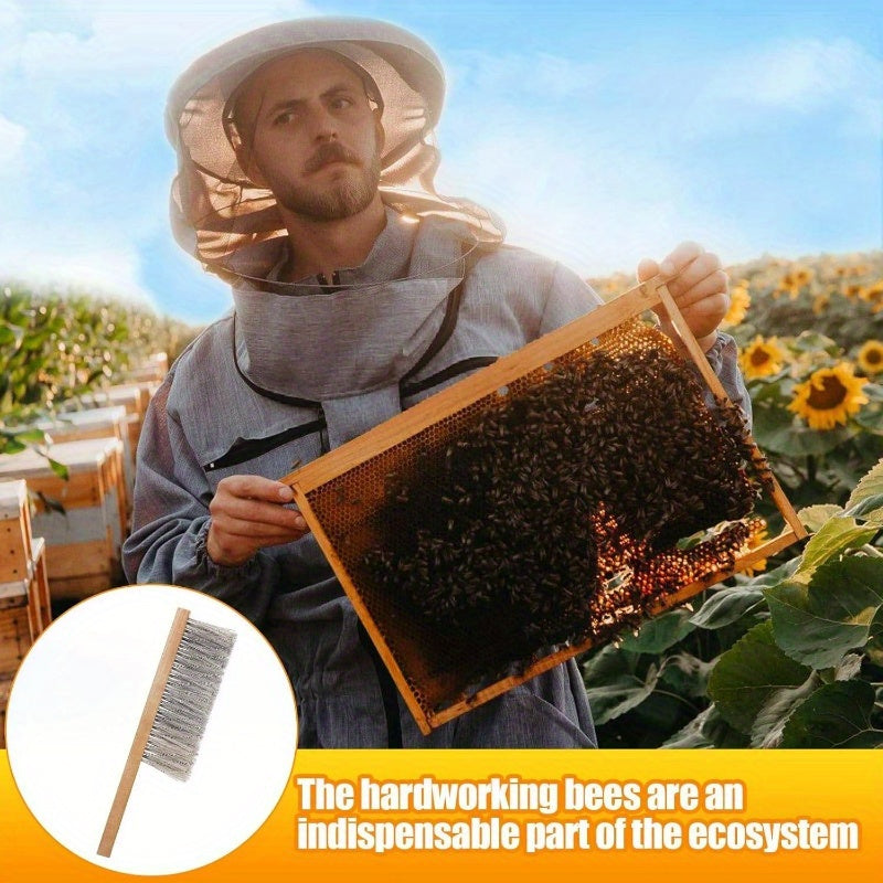 Natural Horsehair Beekeeping Brush with Wooden Handle Supplies