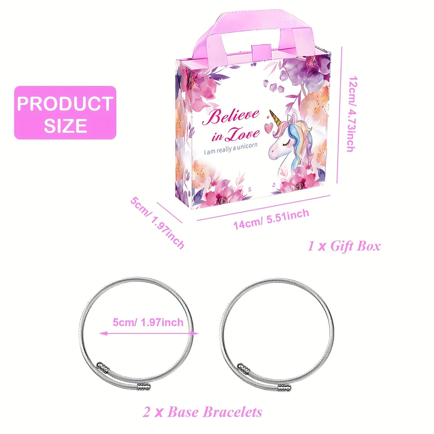 60pcs Unicorn Charm Bracelet Making Kit for Creative Fun