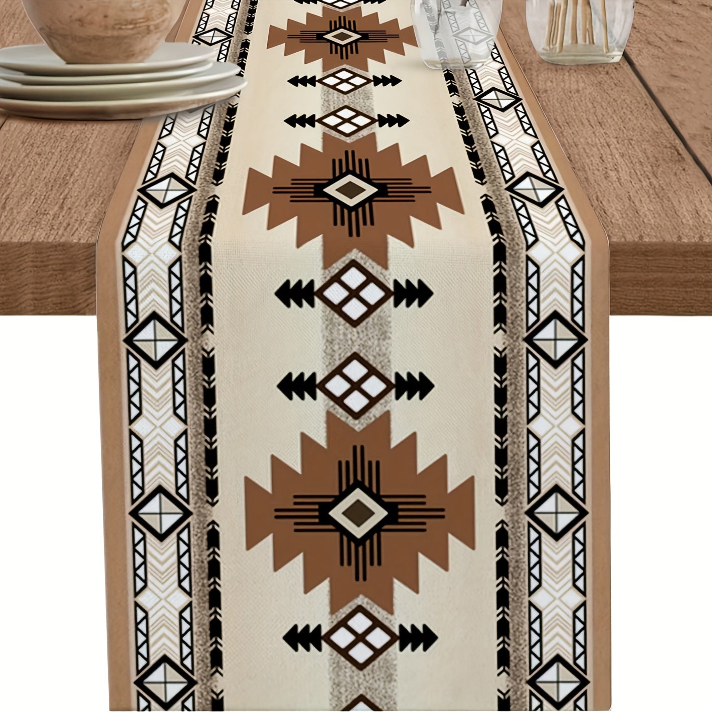 Bohemian Western Geometric Table Runner for Home Decor