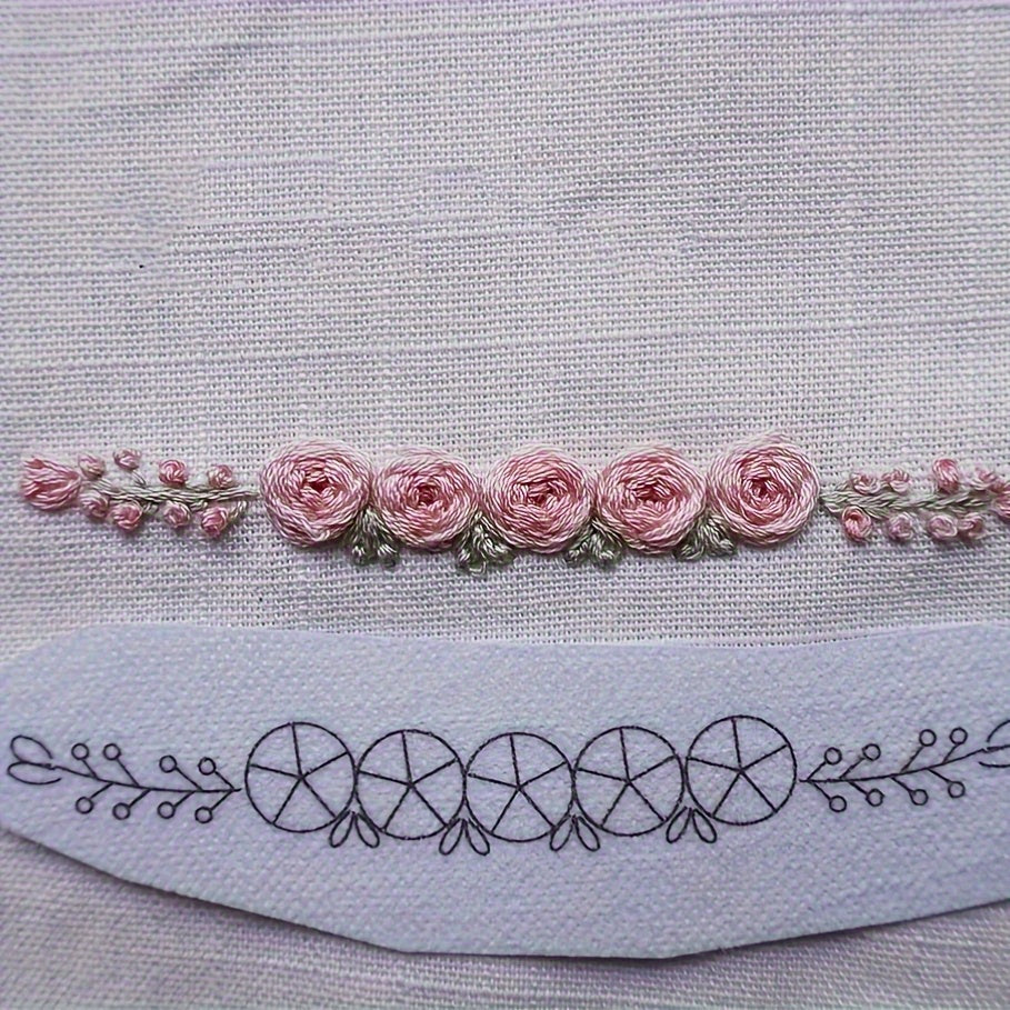 9Pcs Flower Embroidery Patches Water Soluble Self Adhesive