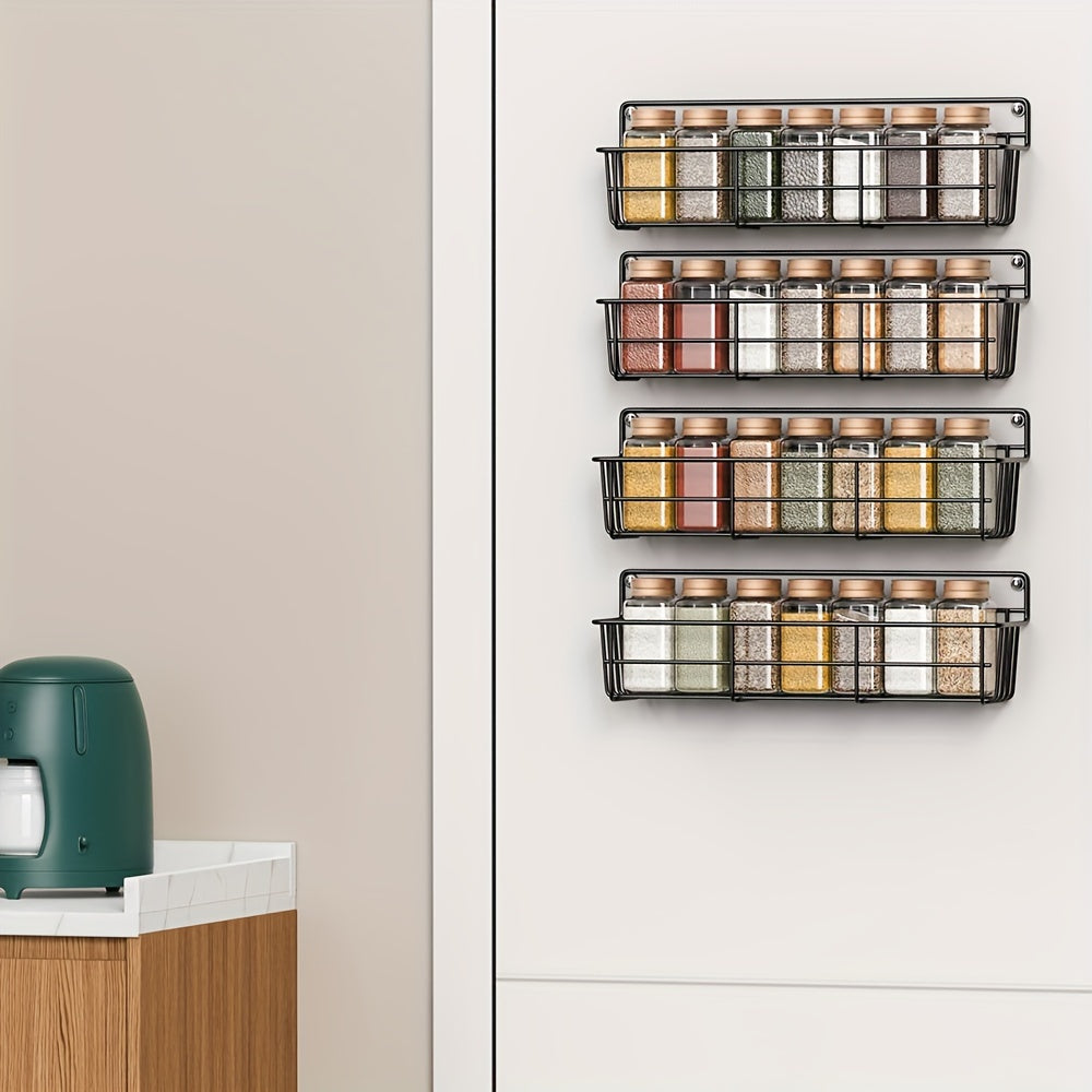 4/5pcs Multifunctional Wall-mounted Spice Rack