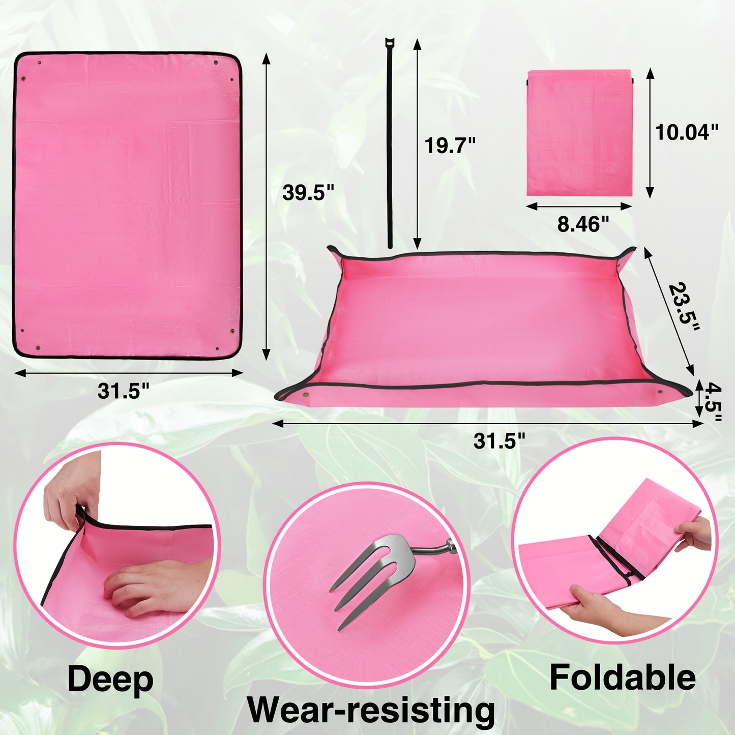 Workpro 39.5 Inch by 31.5 Inch Thickened Waterproof Repotting Mat Durable Lightweight Potting Tray for Indoor Plant Transplanting Gardening Gifts for Plant Lovers