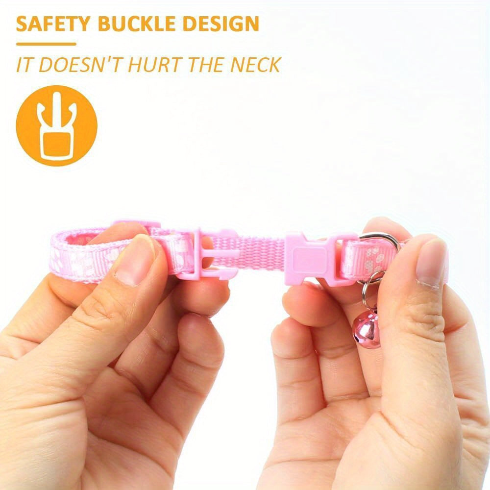 38pcs Adjustable Pet Collar Set with Reflective Paw Prints