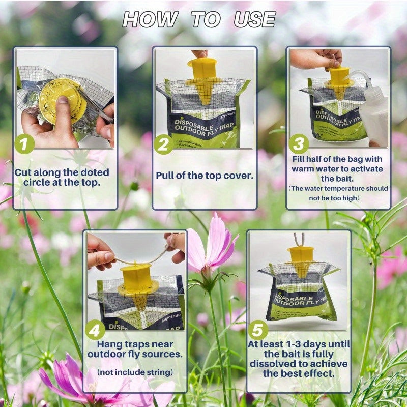 Four Pack Hanging Fly Traps for Horse Stables and Barns