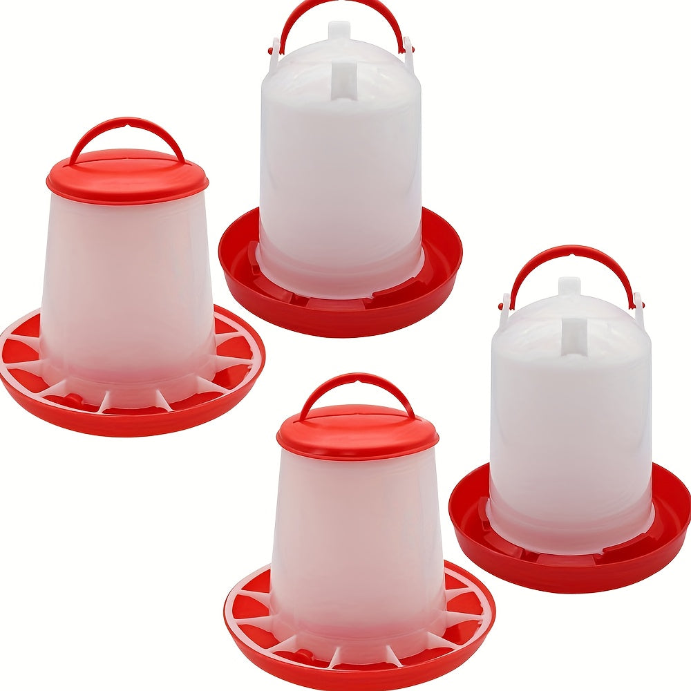 Two Sets Large 9.84 Inch Automatic Feeders And Waterers