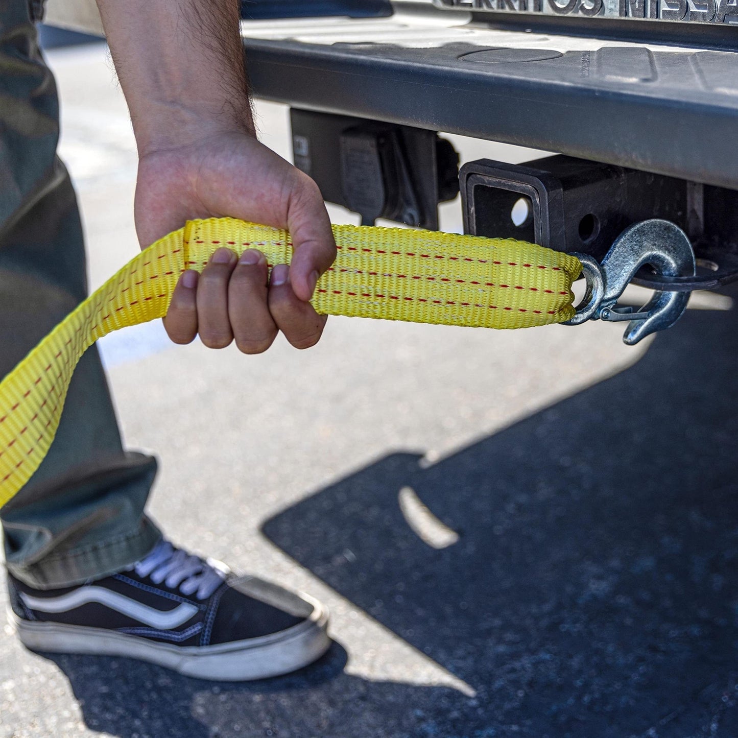 Heavy Trailer Winch Strap 20 Foot 2 Inch Load Capacity Yellow