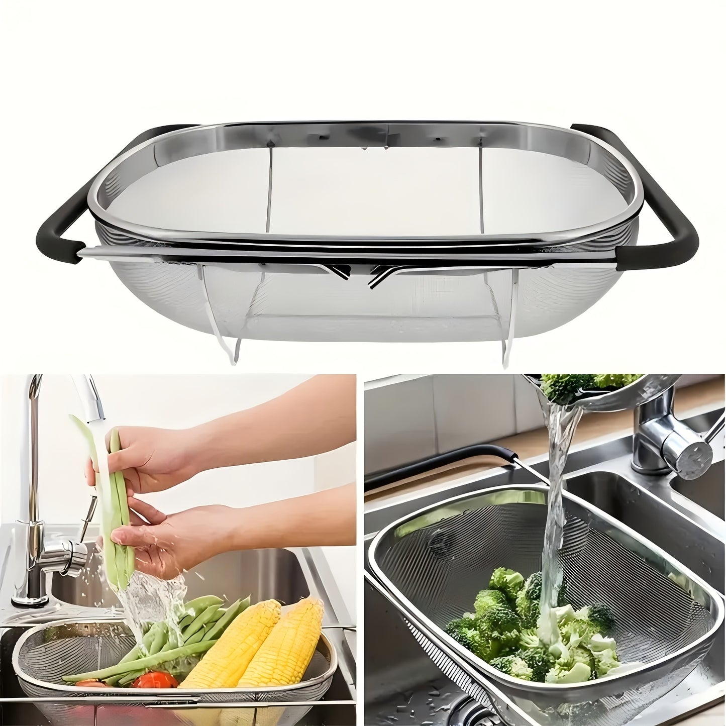 Expandable Stainless Steel Filter with Fine Mesh for Kitchen